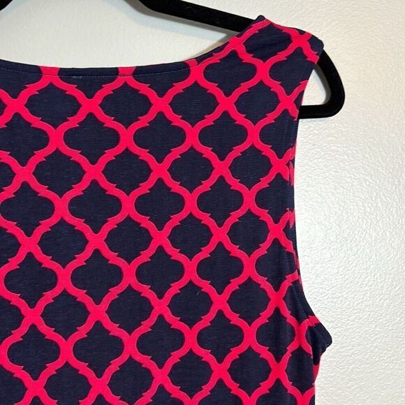 Mix by 41 Hawthorn blue & red wrap bodice sleeveless lined dress w self tie M - Picture 5 of 12